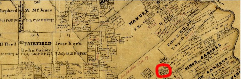 Location of E L Stanley's land in Freestone County, Texas