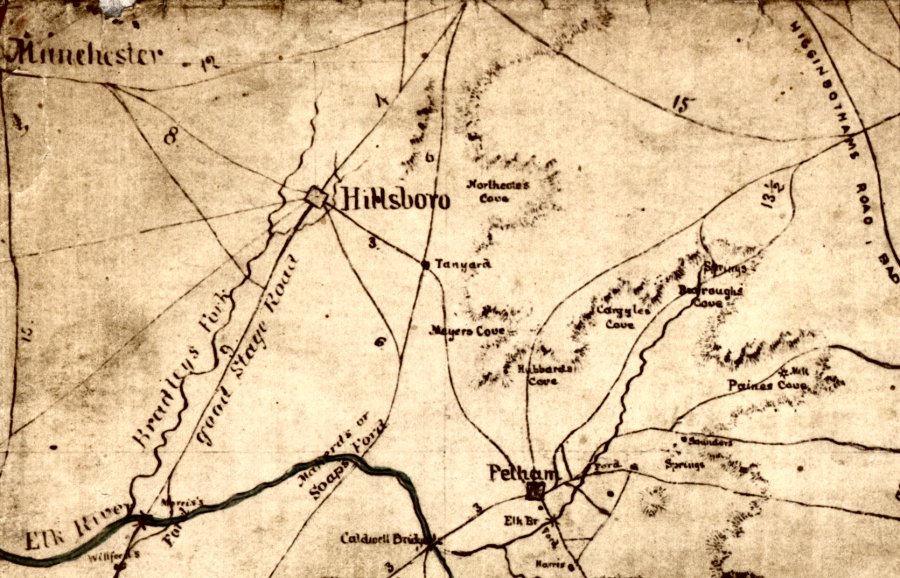 Map of a portionof Coffee Countya nd Franklin County TN