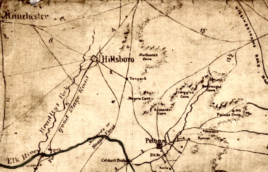 Map of a portionof Coffee Countya nd Franklin County TN