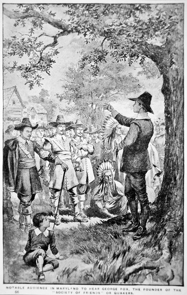 George Fox preaching in Maryland