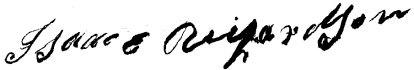 Isaac E. Richardson's signature