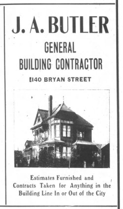 James A. Butler contractor advertisement in Dallas City Directory