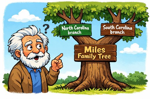 Miles Family Tree with two branches