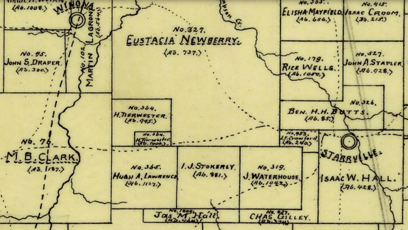 Smith County TX survey map showing location of Starrville