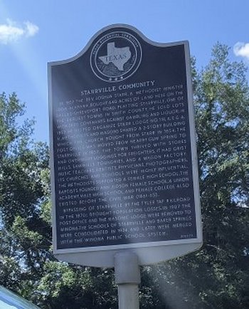 Starrville historical marker