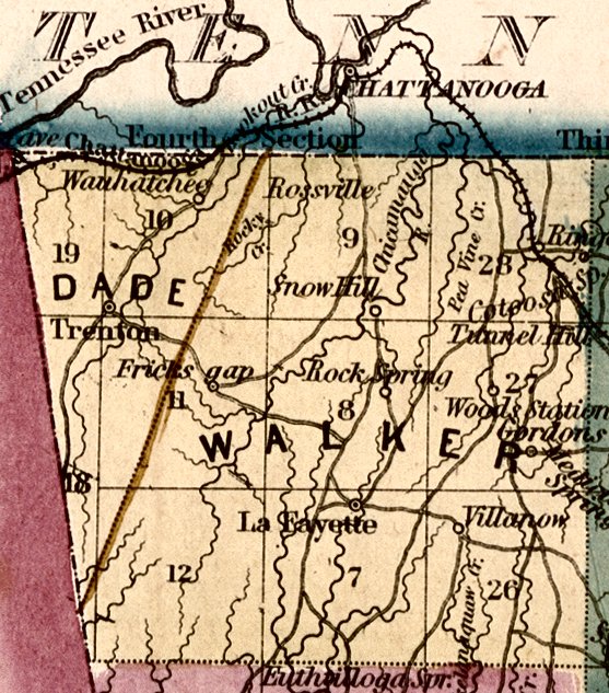 Vintage Map of Walker County, Georgia