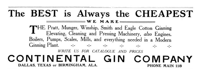 Continental Gin Company advertisement