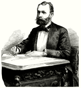 man writing at desk