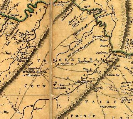 Map of Frederick County, Virgina, circa 1751