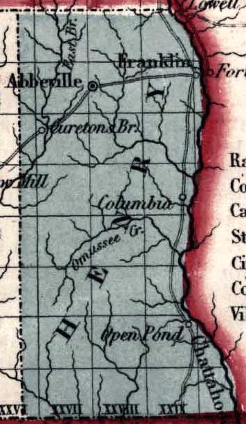 Map of Henry County, Alabama