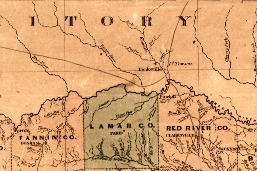 North Texas counties, including Lamar County, 19th century