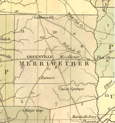 1839 Map of Meriwether County, Georgia