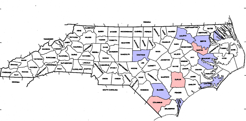 North Carolina Ancestors Map
