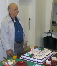 Ray Butler with his birthday cake