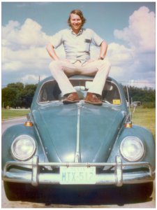Steven Butler and his VW bug, 1972