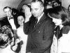 LBJ being sworn in as President aboard Air Force One