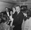 Lyndon B. Johnson takes oath of office aboard Air Force One at Love Field in Dallas, Texas.
