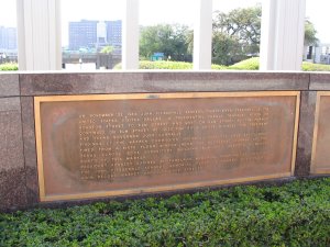 bronze plaque detailing Kennedy Assassination
