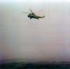 HS-11 helicopter, seen from Yorktown, at sea, Fall 1969