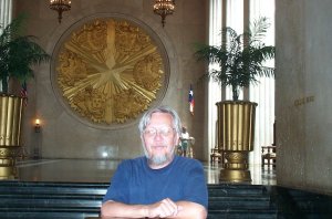 Author posing in Hall of State