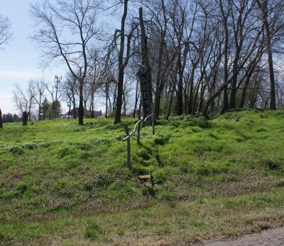 Carved Tree Memorial and handrail