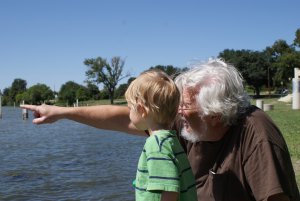 Steven Butler at White Rock Lake with grandson