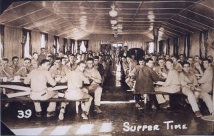 CCC recruits in the White Rock Camp chow hall