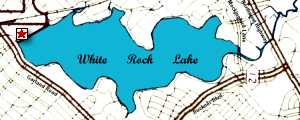 Lake Map Showing Location of White Rock Dam