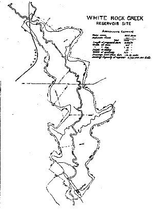 White Rock Creek Reservoir Site Map